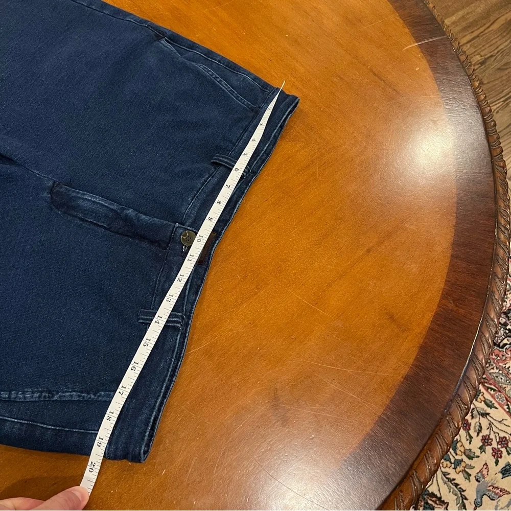 Thomas Dean Men’s Natural Indigo Stretch Cotton‎ Flat Front 9” Shorts Blue 38 - Picture 12 of 16